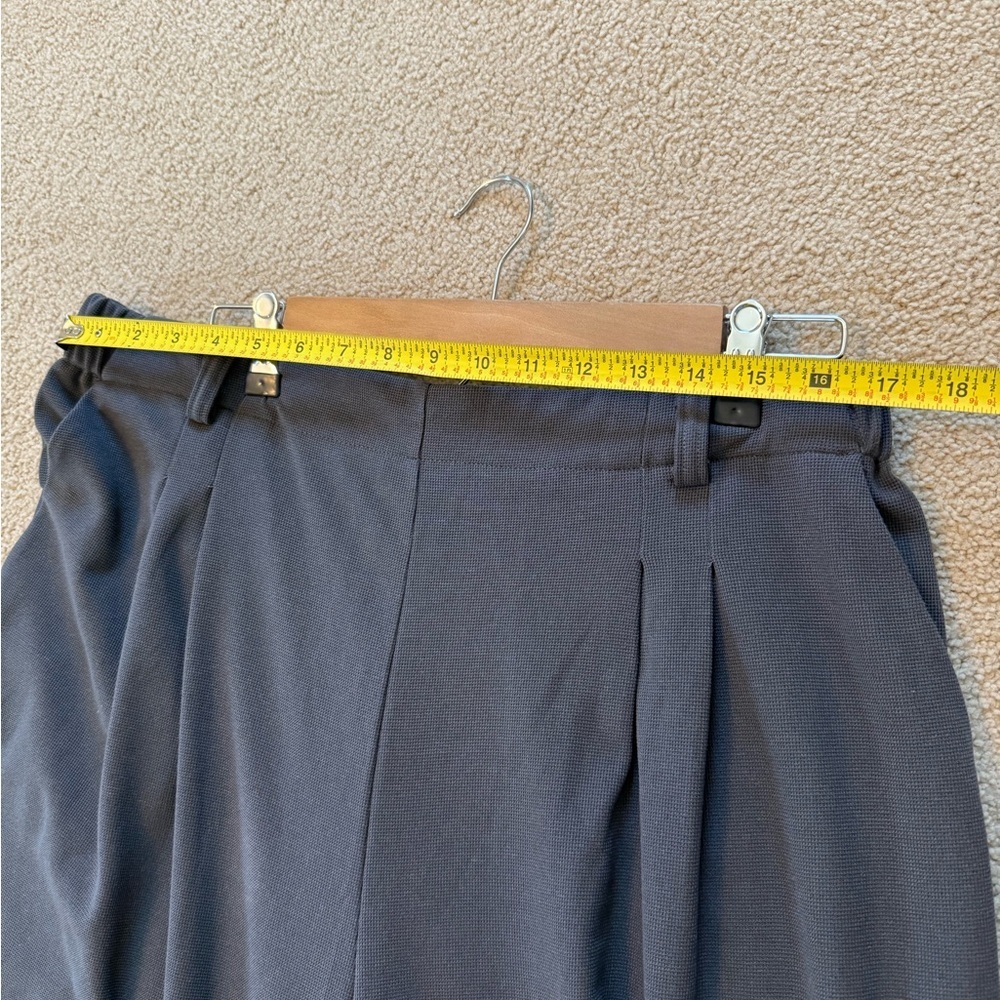 Evaless | Wide Leg Elastic High Waisted Waffle Knit Grey Pants | Size XL - Picture 5 of 9